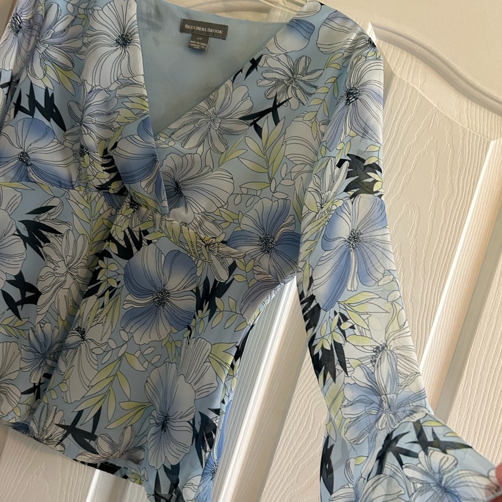 Lovely light blue floral blouse